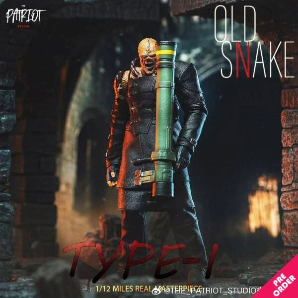 The Patriot Studio PA020A 1/12th scale Old Snake First Form (Type-I All-Black Leather Jacket)