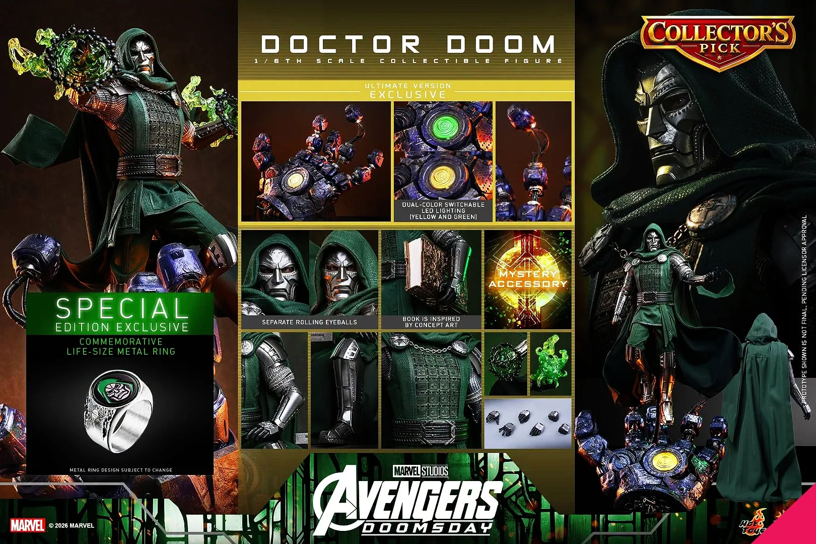 Hot Toys MMS907B 1/6th scale Avengers: Doomsday - Doctor Doom (Ultimate Version) Collectible Figure (Special Edition) - Image 25