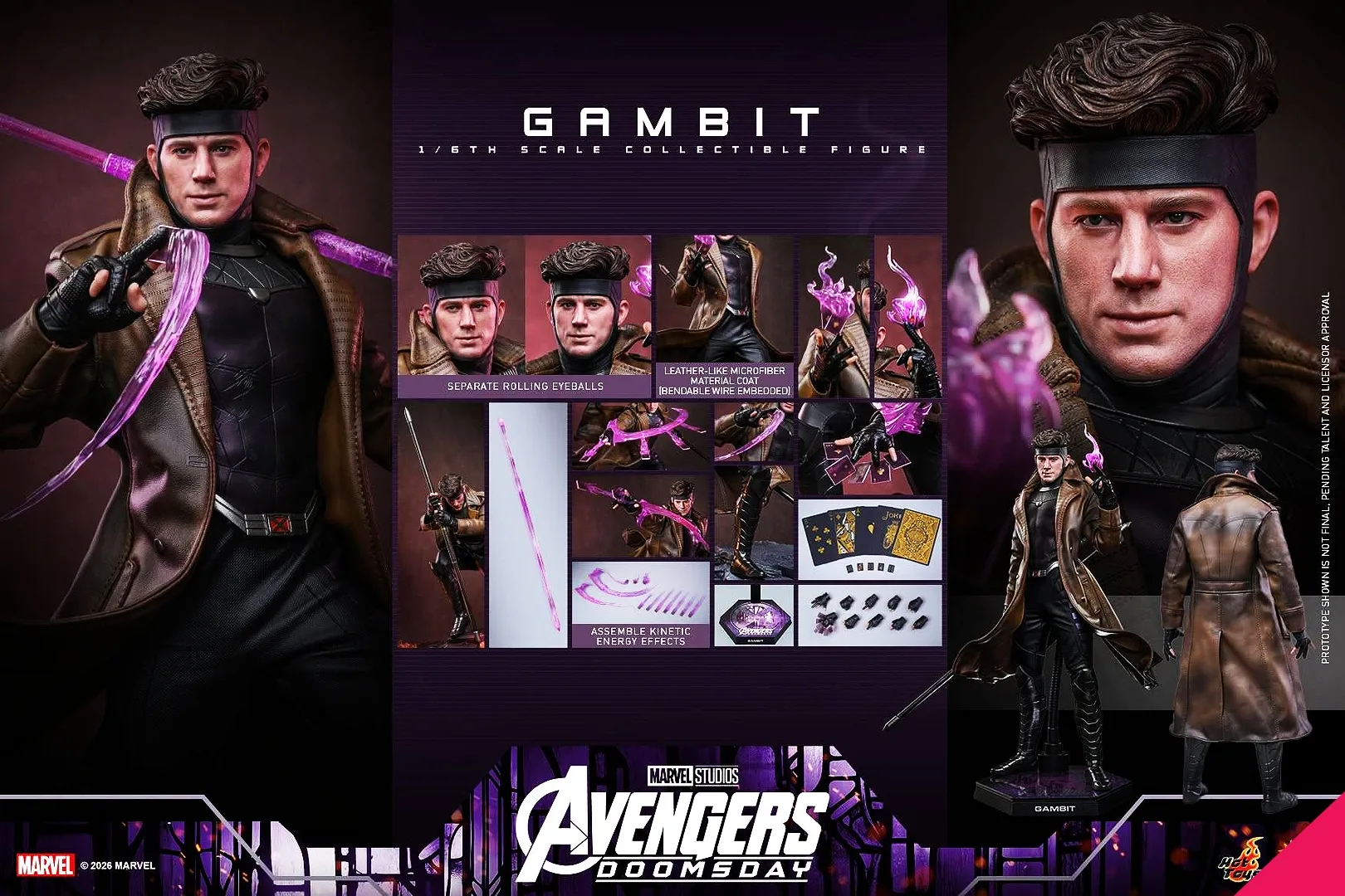 Hot Toys MMS910 1/6th scale Avengers: Doomsday - Gambit Collectible Figure - Image 21